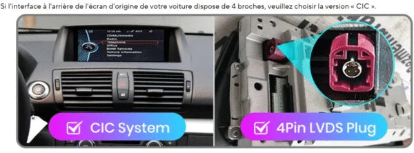 BMW SÉRIE 1 [2004–2013] - TYPE C | Ecran d'origine [CIC 4pin]