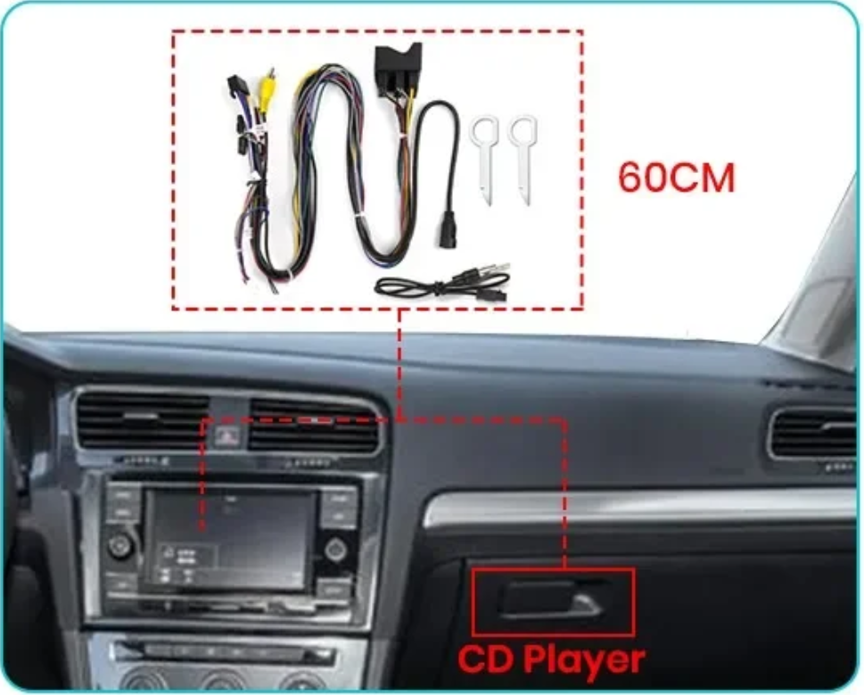 Faisceau de branchement Golf 7 – Avec lecteur CD dans boite a gant