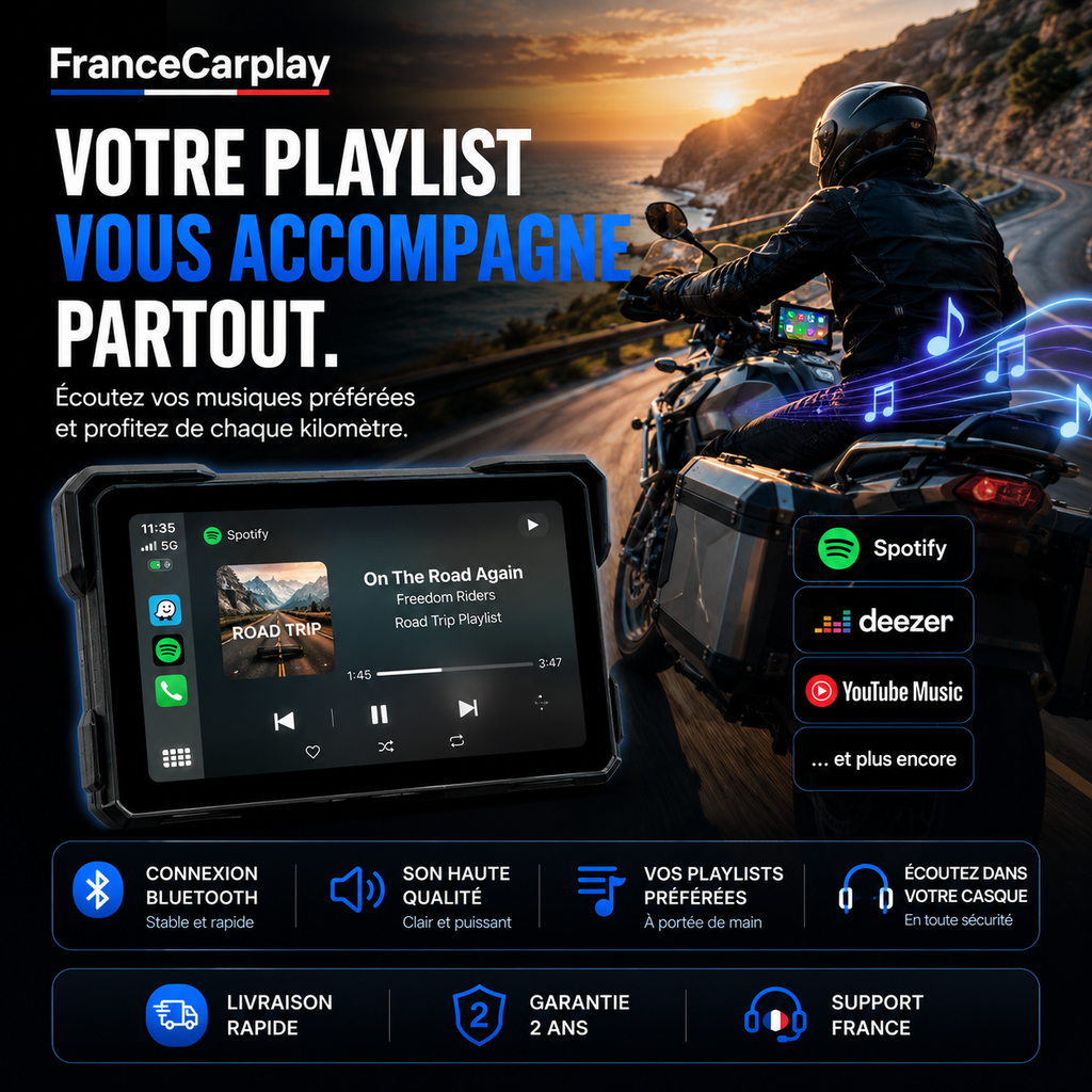 CarPlay & Android Auto Moto Sans Fil