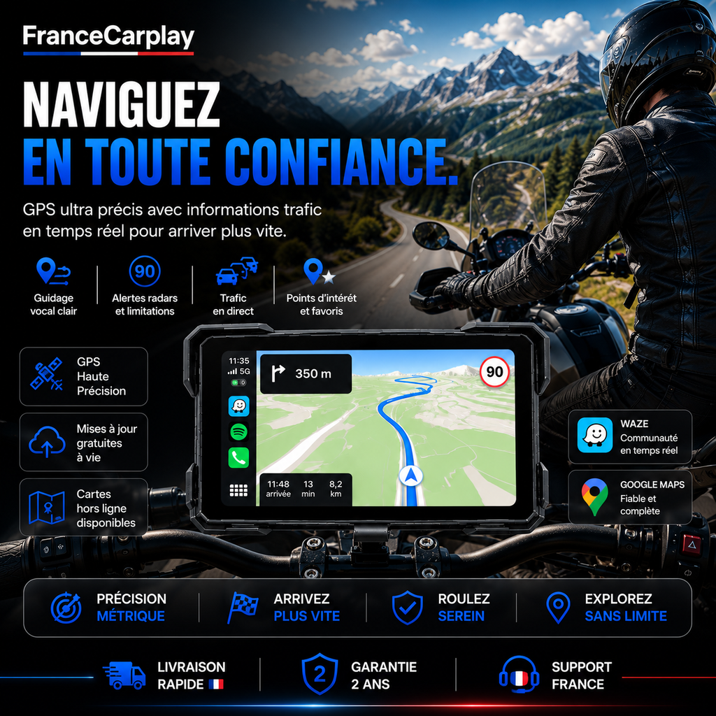 CarPlay & Android Auto Moto Sans Fil
