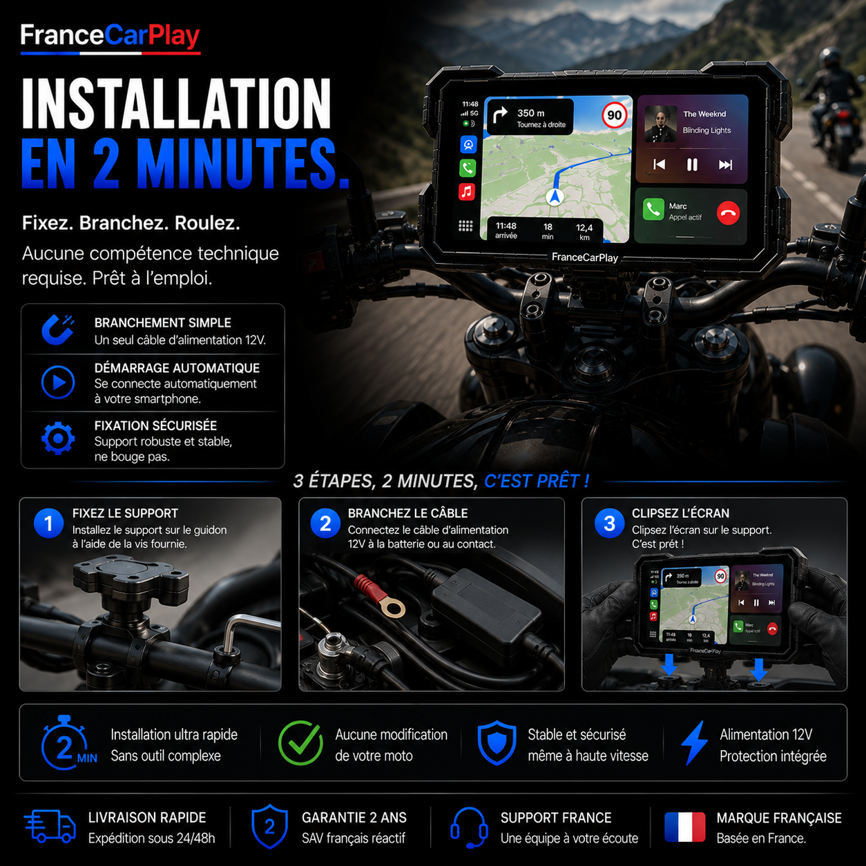 CarPlay & Android Auto Moto Sans Fil