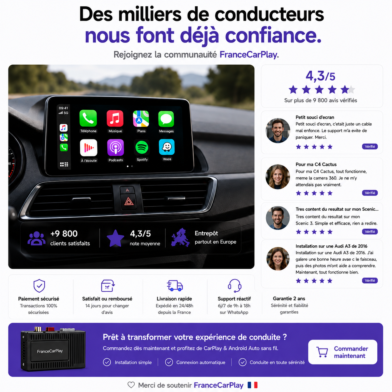 Avis clients FranceCarplay